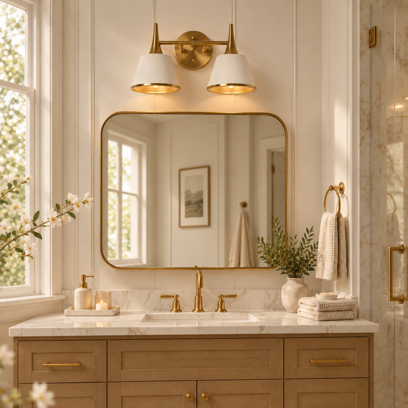 Kennesaw Dimmable Bathroom Modern Vanity Light, 2 Lights
