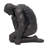 Figurative Resin Kneeling Statue for Home Decor - Decorative Objects and Sculpture for Shelf or Decorations for Living Room  - 15", Black
