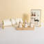 Organisateur de rangement de bagues en bois beige, porte-bagues en velours, présentoir à bagues mignon à vendre, porte-bagues de mariage à la table de chevet
