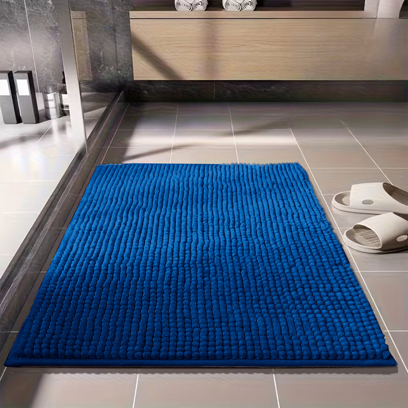 Ultra-Soft Non-Slip Absorbent Bathroom Rug, Navy, 40cm W x 60cm L
