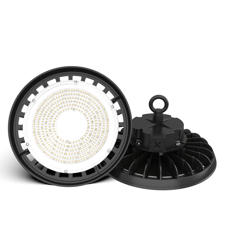150W Black Aluminum UFO LED High Bay Light with Clear Glass Lens