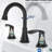 8" Widespread Bathroom Sink Faucet Matte Black - 2 3 Hole 360 Swivel Spout, Scratch Function, Water Saving, Quick Install Approach 8 Inch Lavatory 2 Handles Scratch Resistance Finish, Effortless-121679417