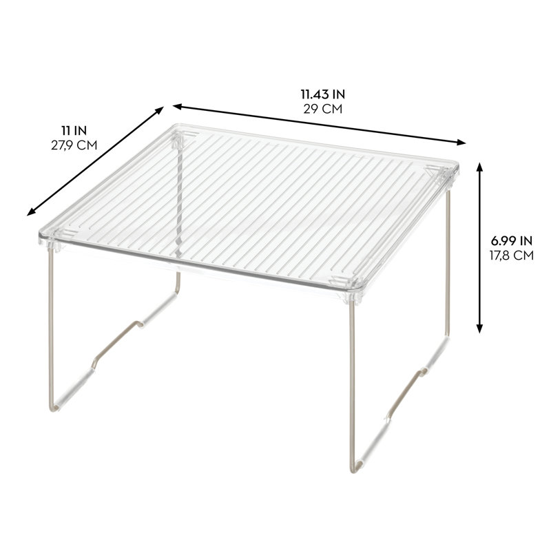 Stackable Cabinet Shelf Organizer - 2-Tier Cabinet Riser Bathroom Storage - Holds Bottles, Jars, and Storage Bins