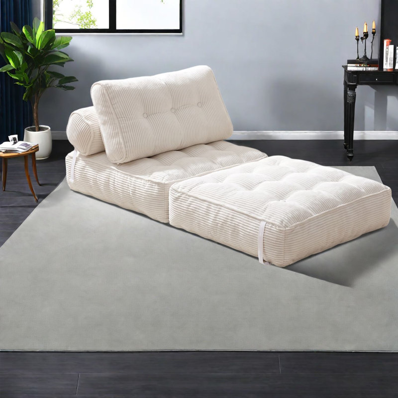 Canapé-lit compressible, canapé-lit moderne compact en velours côtelé pliable pour la maison, Beige