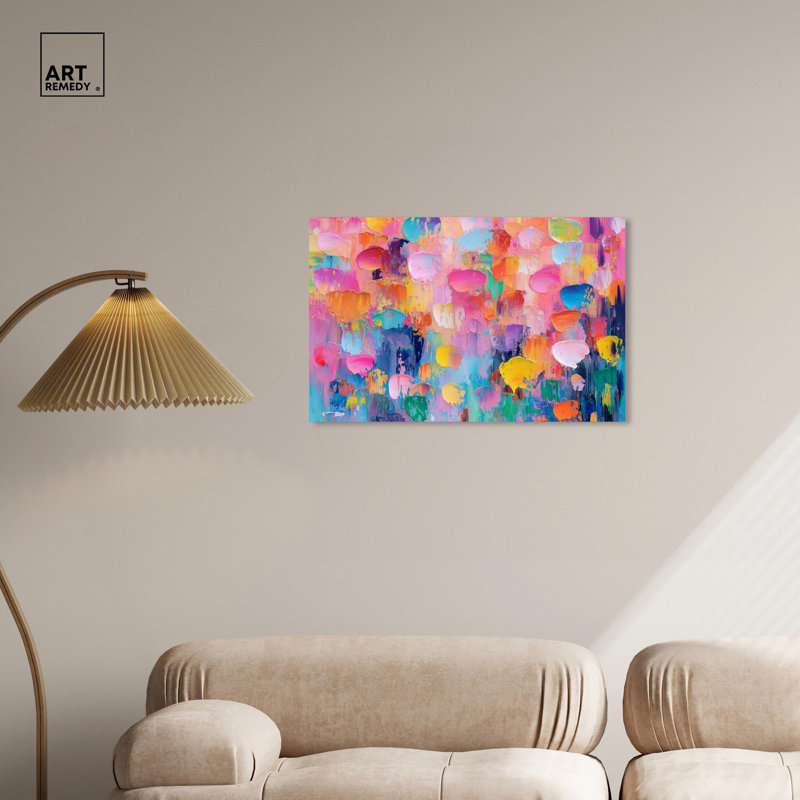 Art, art floral, fleurs abstraites, III, Toile tendue, H 20 po x l 30 po
