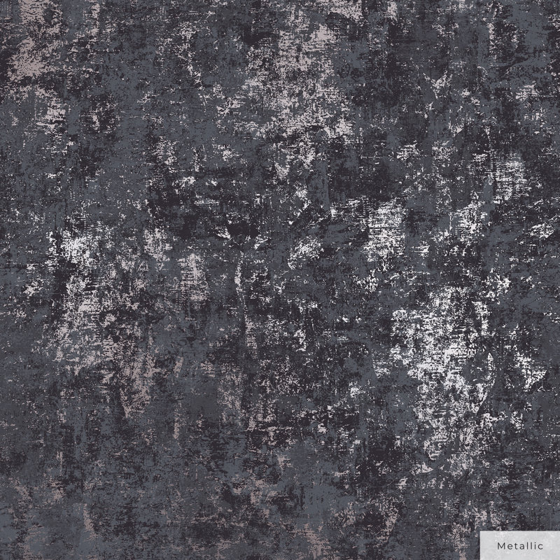 Selah 33' L x 20.5" W Peel and Stick Wallpaper Roll, Gunmetal