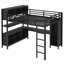 Lit mezzanine en métal avec garde-robe, bureau en L et rangement, grand lit, robuste pour enfants, adolescents et adultes-772927518