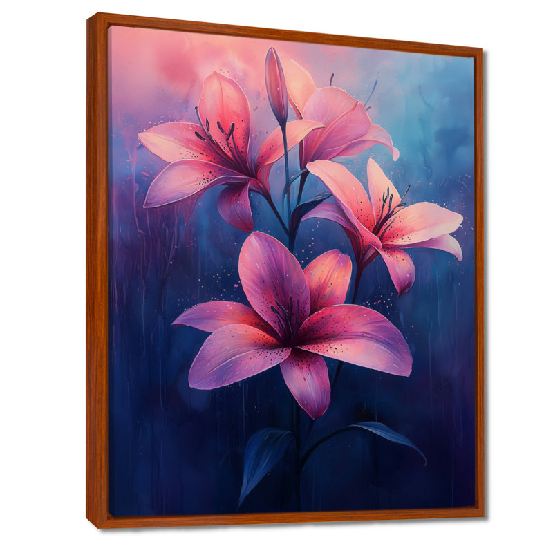 Katlin Lily Dream In Pink Hues, surréalisme II - lys, reproduction d'art sur toile encadrée, Brun, H 20 po x l 12 po