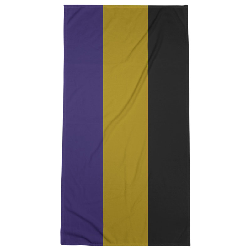Beach Towel, Black/Gold/Purple