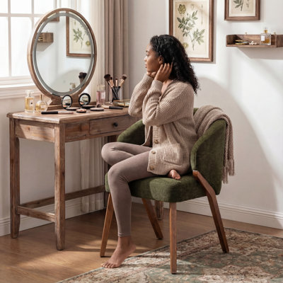Chaise rembourrée avec pieds en bois