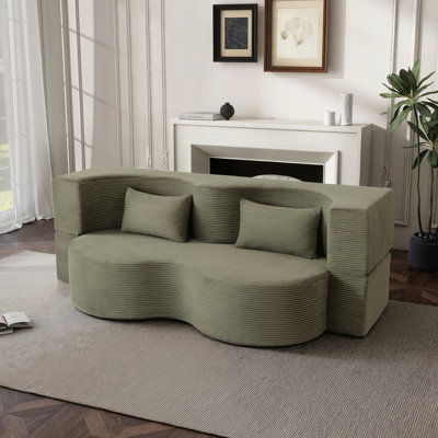 21 lits convertibles pliables, couchette désossée de 75 pouces, rembourrée de mousse à mémoire de forme, 3 sièges avec 2 coussins pour le salon