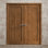 Portes doubles françaises intérieures pleines 36 x 96 pouces Ego 5006 en bois de chêne cognac, cadre à panneaux pleins, portes modernes pour placard et chambre à coucher