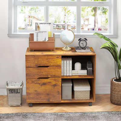 Corwynn 30.8" W 3-Drawer Soft-Close Mobile Lateral File Cabinet
