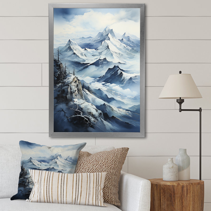 Jaimaine Alaska Snowy Peaks sur impression sur toile, H 20 po x l 12 po x P 1 po, Cadre photo argenté