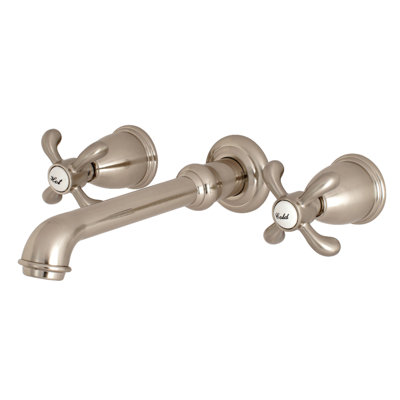 Kingston Brass French Country Two-Handle 3-Hole Wall Mount Roman Tub Faucet