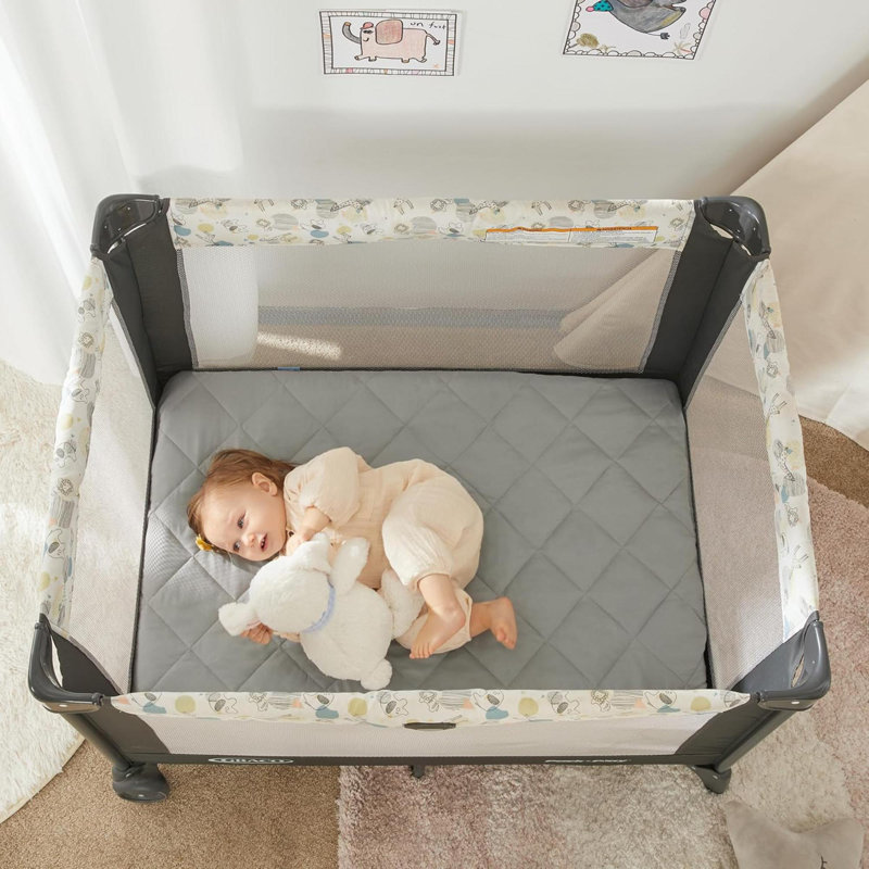 Housse de protection pour lit de bébé, housse de protection pour matelas pour tout-petits avec poche profonde de 1 po à 3 po, draps épais pour parc de jeu, couvre-matelas moelleux et respirant