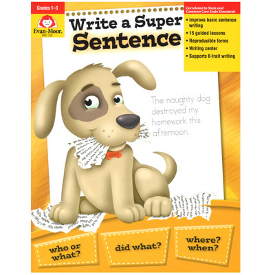 Write A Super Sentence Grade 1-3 Notepad