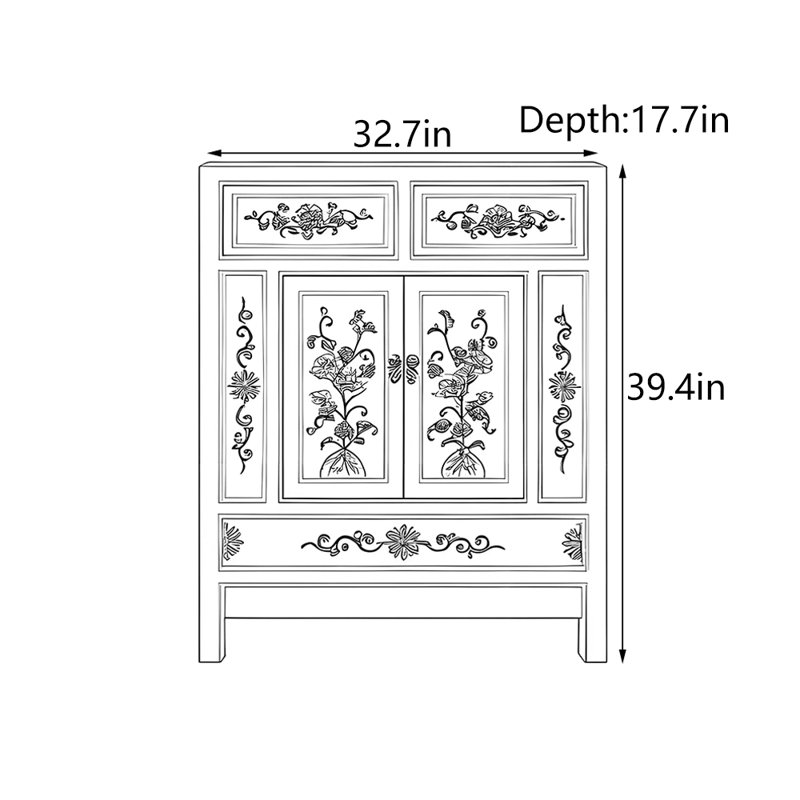 Nouveau cabinet d'entrée de style chinois peint