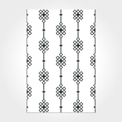 Rachelle White Geometric Digital Print Area Rug