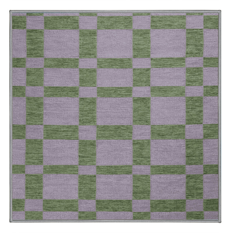 Tapis rose lavable à la machine, Carré 5 pi