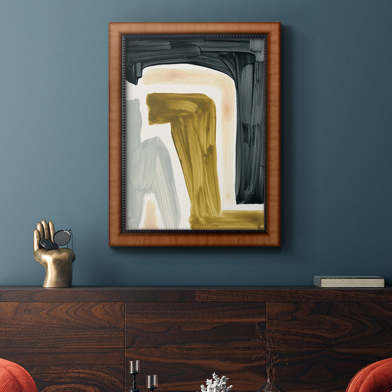 «Brushy Shapes III», toile encadrée de qualité supérieure - prête à être accrochée, H 36 po x l 24 po