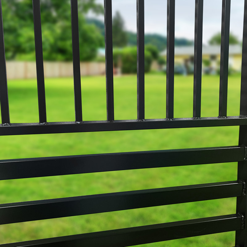 Barcelona Style Black Steel 16 ft Ornamental Fence Panels