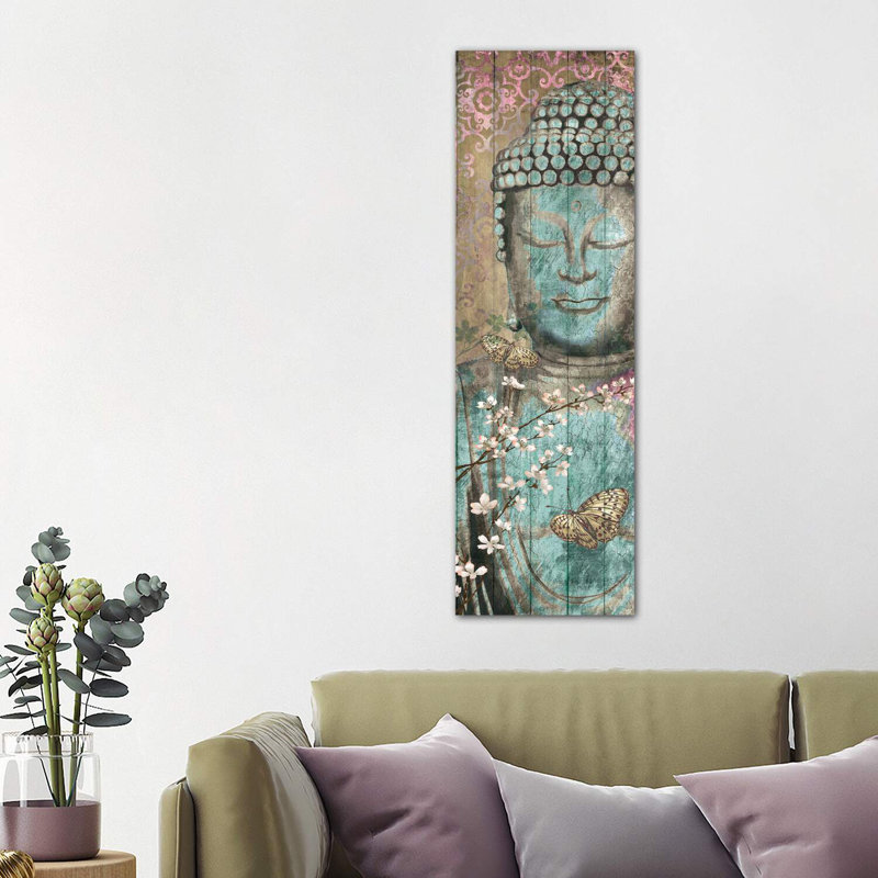 Floriental Buddha by Conrad Knutsen - Wrapped Canvas Panoramic Print, 121.92 cm H x 40.64 cm W x 3.175 cm D