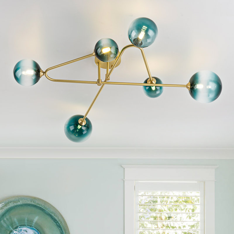 Plafonnier semi-encastré 6 lumières