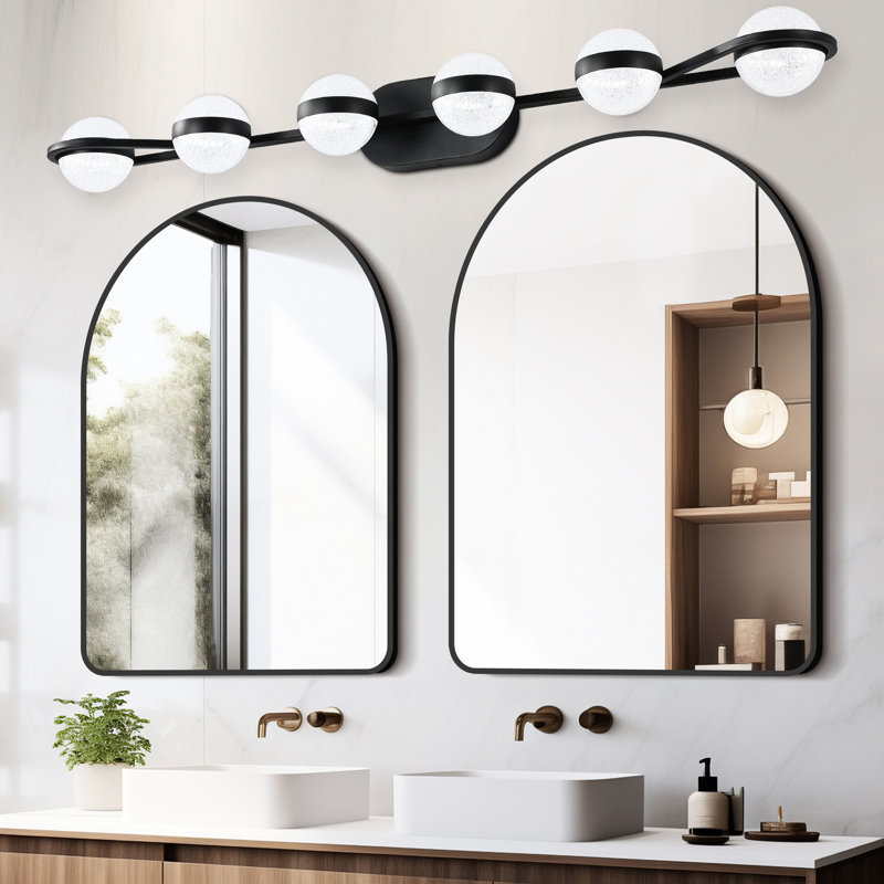 Bathroom Vanity Lights - 6 Led Bulbs, Black, Modern Design, Energy Saving, , For Bathroom, Mirror Cabinets, Powder Room, Bedroom Simple, Fog, Efficient, & Living Room