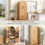 Armoire garde-manger arquée en bois de 72 po de hauteur, armoire de rangement avec tablettes réglables, porte et tiroir caché (naturel)-435181617