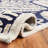 Arisdelsy Floral Handmade Tufted Wool Navy/Ivory Area Rug-1180274