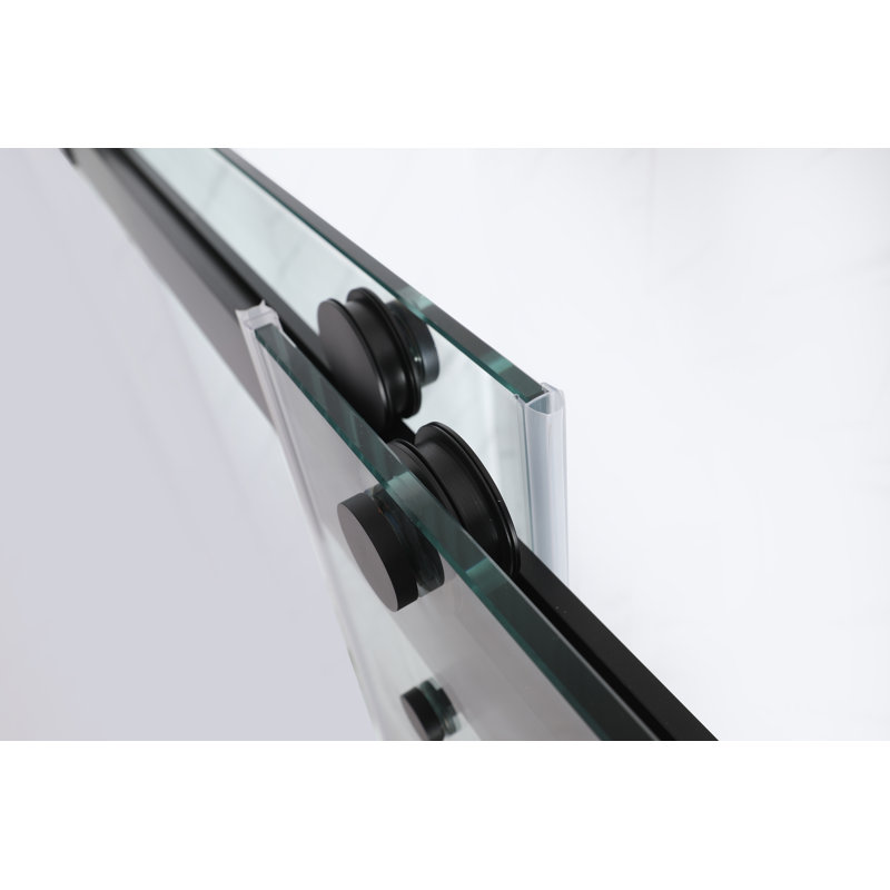 60"W x 60"H Double Sliding Shower Door | Tempered Glass | Fully Frameless | Installed On The Bathtub, Silver