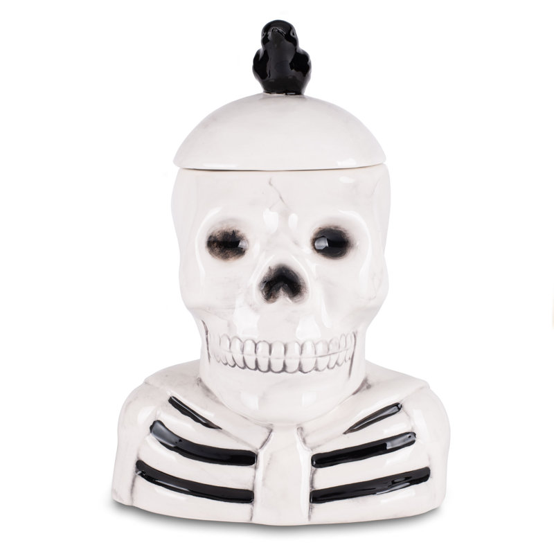 Skeleton Crow 12 x 8.5 Dolomite Cookie Jar