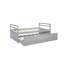 Lit simple gris avec tête de lit, lit gigogne et rangement de style moderne-938297025