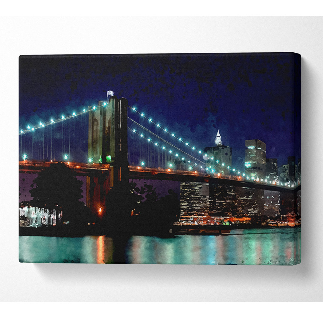 Brooklyn Bridge NYC Blue Nights - Kunstdrucke auf Leinwand