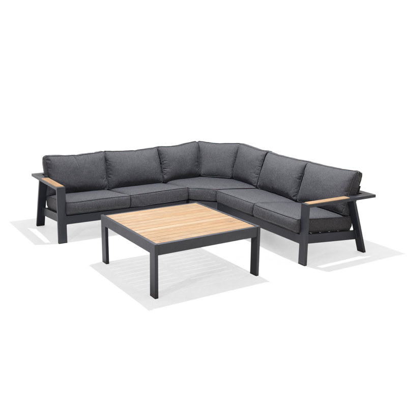 Ensemble de conversation modulaire avec coussins 4 pièces Amilea