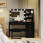 Coiffeuse Greyden avec miroir lumineux, prises de courant et 6 tiroirs-1238950191