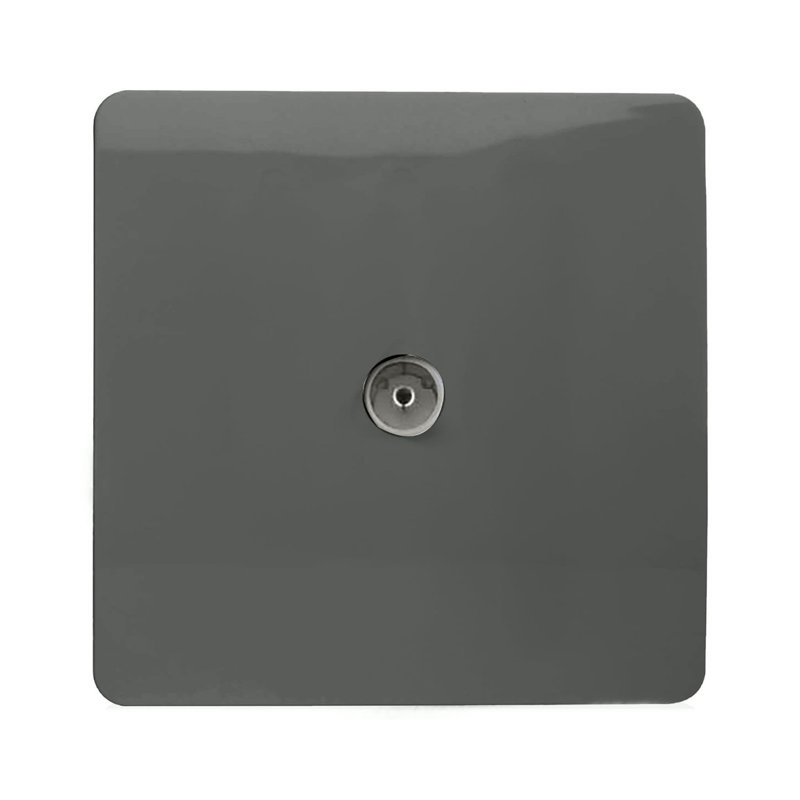 Trendi Switch 1 Gang Female Co-Axial Television Socket, Charcoal