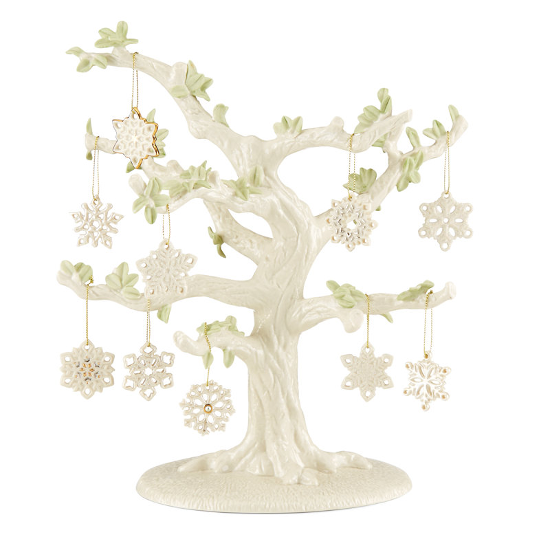 ORNAMENT TREES Snowflake 10 Piece Ornament & Tree Set