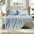 Vintage-inspired Soft Blue Bedding Set, Polyester Twin, Relaxing Bedroom
