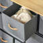 Commode 8 tiroirs, commode en tissu à 3 niveaux, unité de rangement avec structure en acier