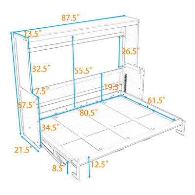 Wakefield Wall Murphy Bed with Integrated Desk
