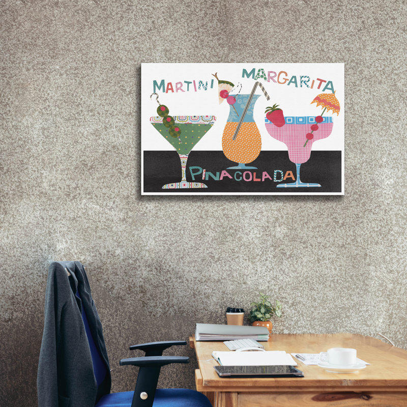 Art mural sur toile Bay Mix Home ™ par Regina Moore, «Mix Me A Drink Collection A», H 26 po x l 40 po x P 1,5 po