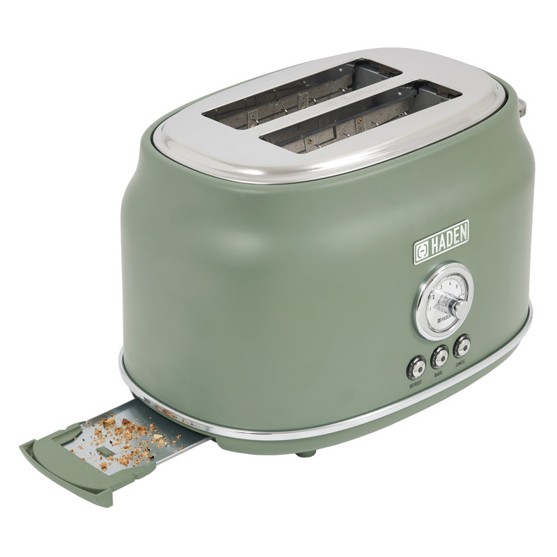 Cedar Green Stainless Steel 2-Slice Wide Slot Toaster