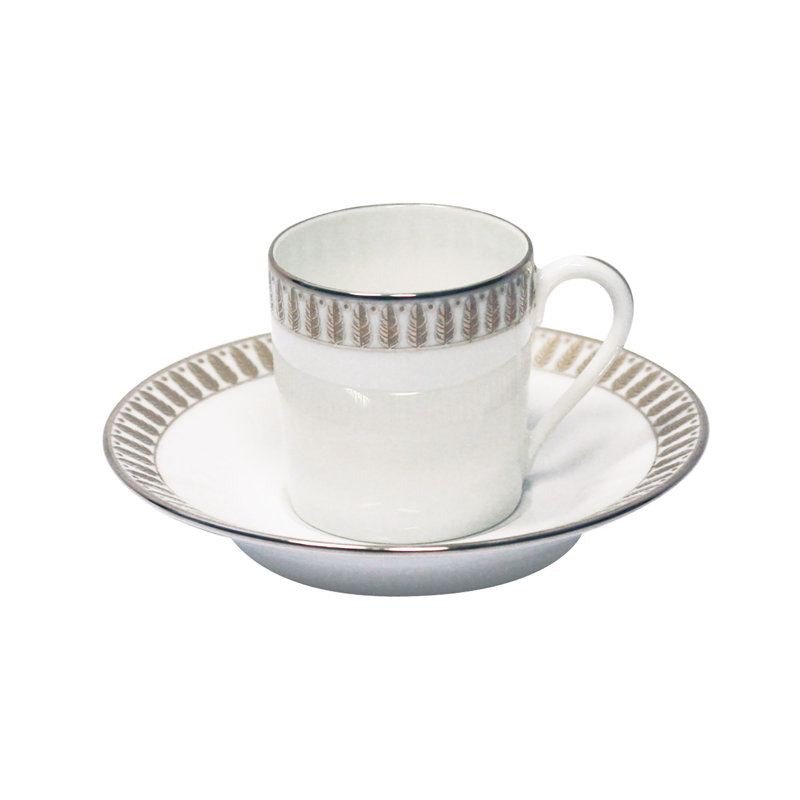 Plumes Porcelain Espresso Cup, Platinum, 2.3 oz.