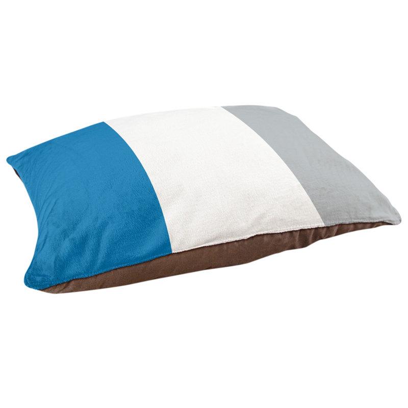 Oreiller Oklahoma, Très grand (l 50 po x P 40 po x H 7 po), Bleu / blanc / argent
