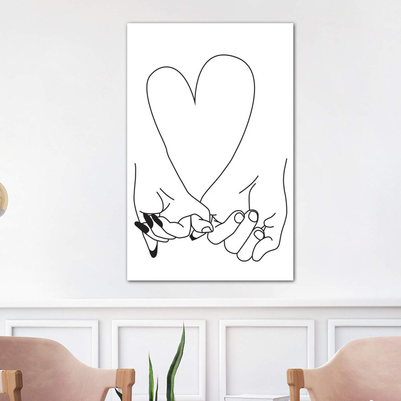 Pinky Promise, Him & Her by Honeymoon Hotel - Print on Canvas, No Frame, 101.6 cm H x 66.04 cm W x 3.175 cm D