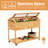 Mobile Raised Garden Bed with Greenhouse Lid, Elevated Wooden Planter Box Cart With Storage Shelf,nature