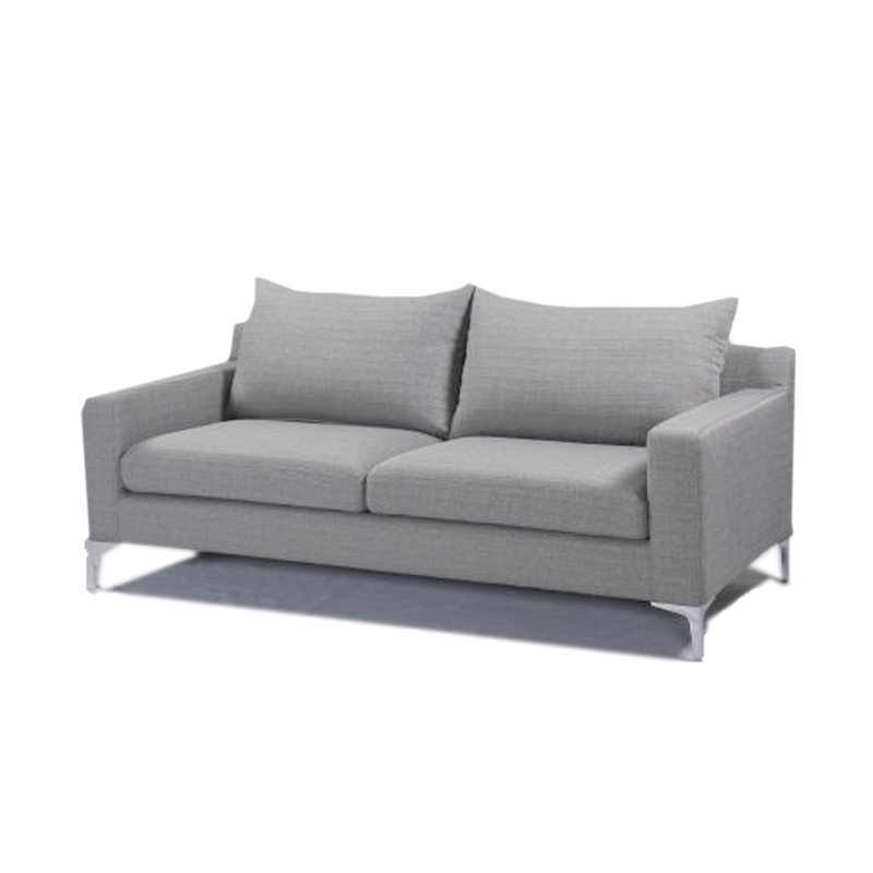 Canapé modulaire à accoudoirs carrés 100% lin 79 po Layka, 100 % lin gris clair