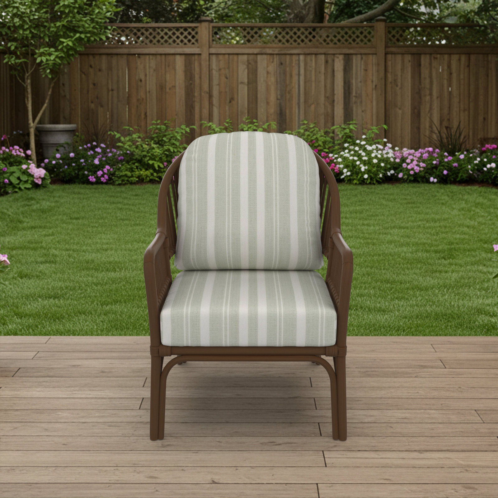 Amala 22" Sunbrella® Seat and Back Cushion, Sunbrella Tranquil Sage